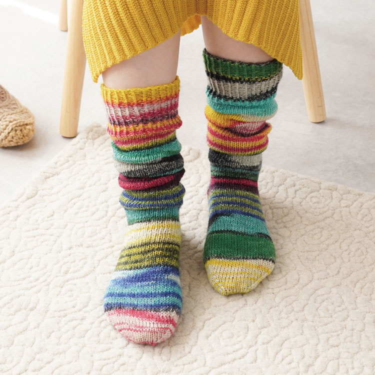 1玉で編めるソックス