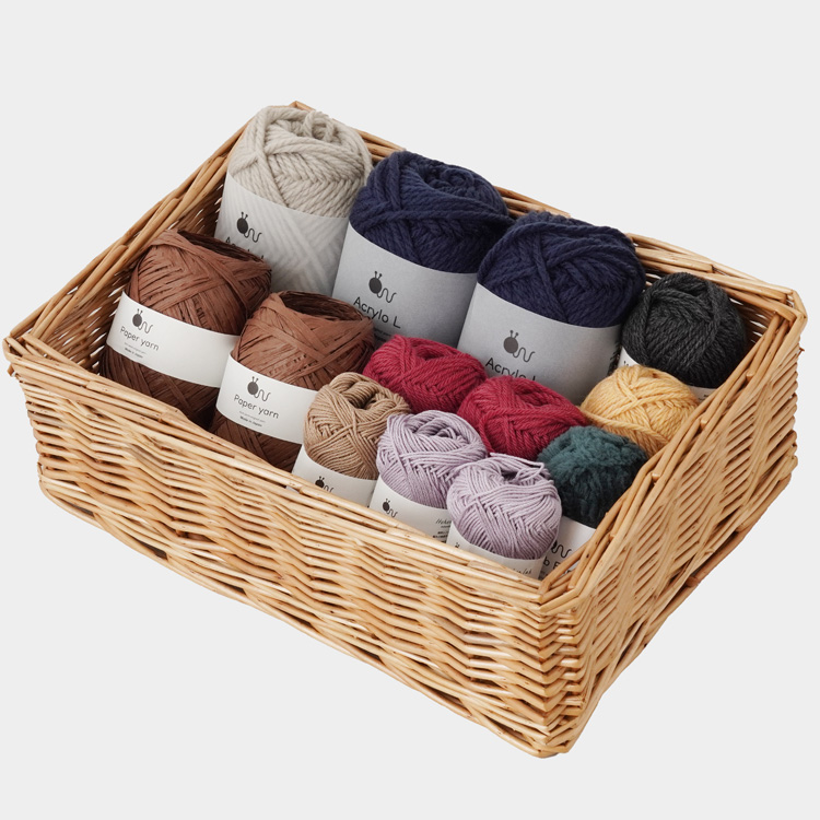 6種類の毛糸が楽しめるニットワームの編み比べセット