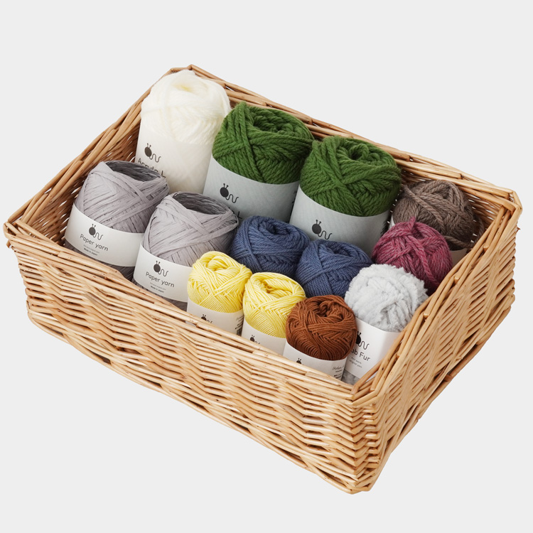 6種類の毛糸が楽しめるニットワームの編み比べセット