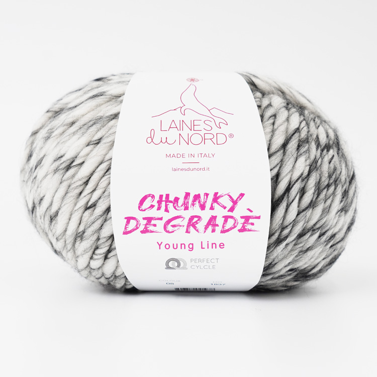 Laines du Nord  CHUNKY DEGRADE 超極太 200g(120m)8.生成×黒