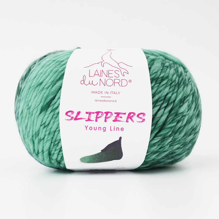Laines du Nord  SLIPPERS 1.グリーン×ブルー