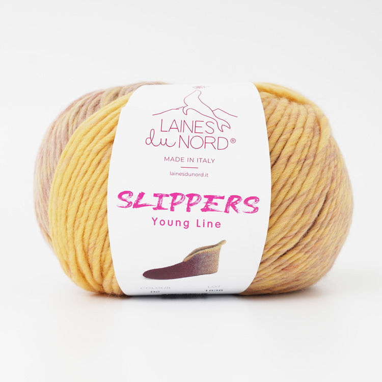 Laines du Nord  SLIPPERS 2.エンジ×ベージュ