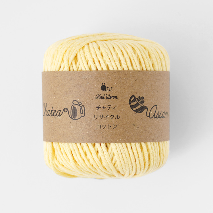 Knitworm Chatea Assam リサイクルコットン 並太 30g(60m) 10玉セット　イエロー