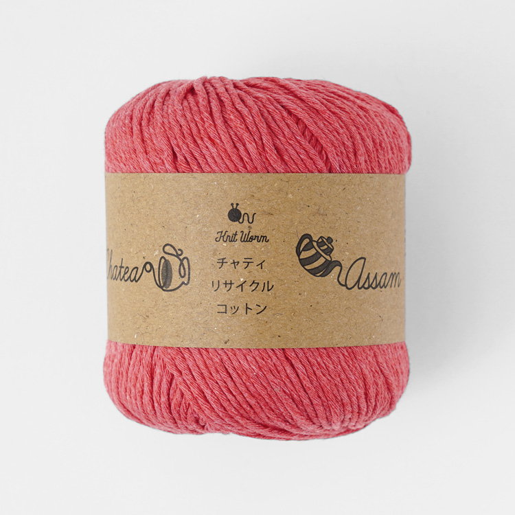 Knitworm Chatea Assam リサイクルコットン 並太 30g(60m) 10玉セット　レッド