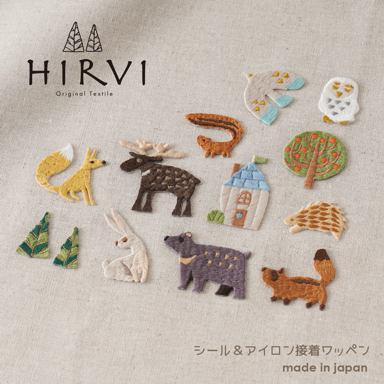 HIRVI シール＆アイロン接着ワッペン 全6種