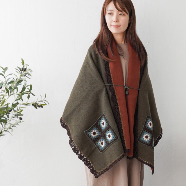 #21-14 尾州のウールブランケットストール 10910uv55221