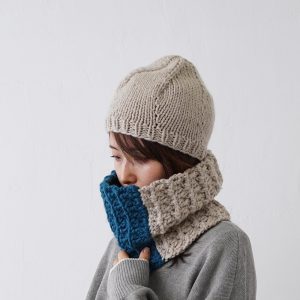 【無料編み図No.16】C23-7お手頃価格毛糸「チャティ」で編むメリヤス編みの帽子