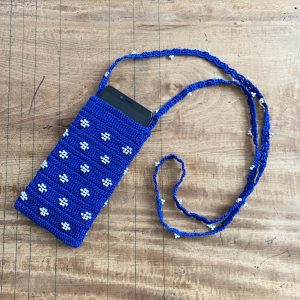 【無料編み図】T23-2ビーズ編み込みのスマホショルダー