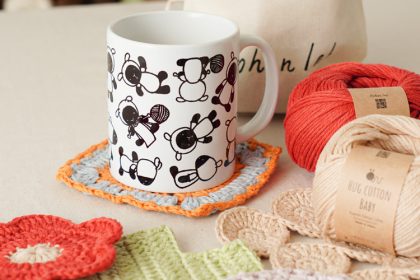 ひつじのマグカップ付きコースターキットができました